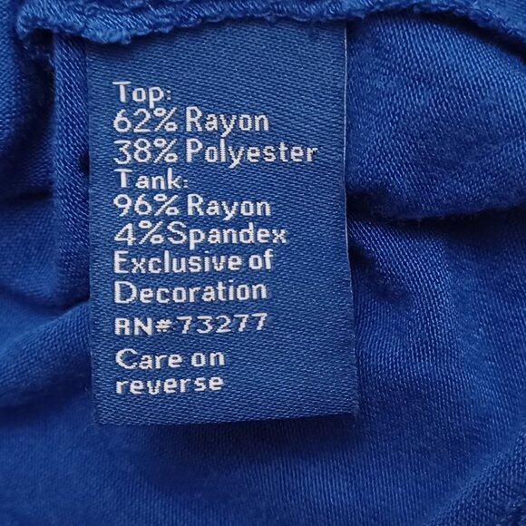 Women's Apt 9 Blouse with attached blue tank top Size Large - Picture 4 of 10